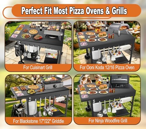 Outdoor Pizza Oven Table with Topping Station - Image 3