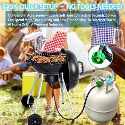 6 Feet for Weber Adapter Hose for Weber Travelev Grill, for Weber Traveler Grill Accessories for Weber Q 1000 for Weber Q Series, and for Weber Traveler Gas Go-Anywhere Grills Propane Adapter. - Image 4
