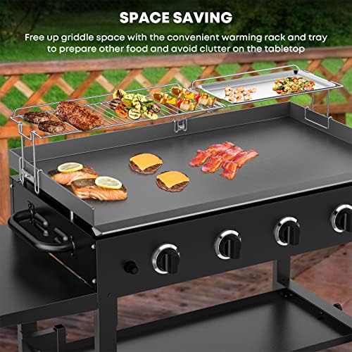 Stanbroil Warming Rack & Tray for 36" Blackstone Griddle, Foldable - Image 6
