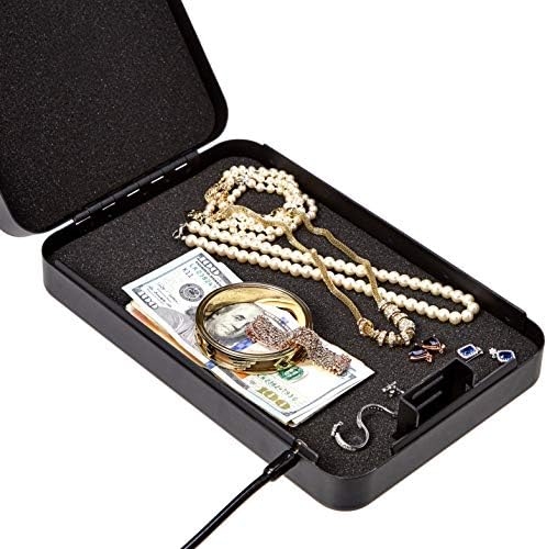 Amazon Basics Portable Security Case Lock Box Safe with Combination Lock for Documents, Valuables and Personal Items, XXL, Black - Image 2