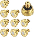 M METERXITY 10-Pack Brass Misting Nozzles, 0.008inch/0.2mm Orifice Heavy Duty 10/24 UNC Screw Thread Misting Nozzle Plug for Outdoor Spray Cooling System/Patio Mist System/Dust Control by MMETERXITY