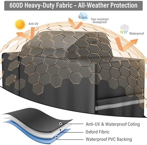 Utheer 600D Waterproof Grill Cover for Traeger Woodridge Pro/Elite BAC776 - Image 6