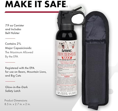 SABRE Frontiersman MAX Bear Spray, EPA Registered for 9 Animal Species - Image 2