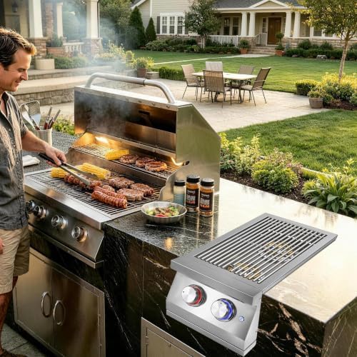 Double Side Burner for Outdoor Kitchen, 2 x 17,000BTU Liquid Propane Burner - Image 3