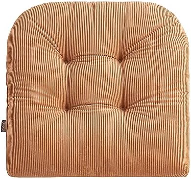 Outdoor Patio Cushion, Rocking Chair Cushion, Tufted Pads, Set of Upper and Lower with Ties Pack of 2 (2 Sets) - Back 20"×17", Seat 17"×17" (Khaki) - Image 4