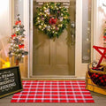 Christmas Red Green White Plaid Rug, 28" x 43" Cotton Hand-Woven Buffalo Check Layered Door Mat for Front Porch, Entryway, Outdoor Holiday Decor, Washable Farmhouse Rug for Home, Patio, Kitchen by Homydecor