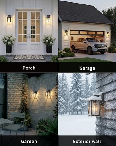 KDG Brown Outdoor Waterproof Modern Patio Wall Light Fixtures Set of 2 - Image 6