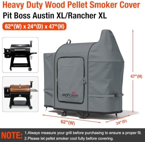 Foldable Grill Cover for Pit Boss Austin XL/Rancher XL, Waterproof 600D Heavy Duty Wood Pellet Smoker Cover, Fade＆Tear Resistant Pellet Grill Cover for 1000S/1100 Pro,Gray - Image 5