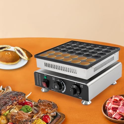 36-Hole Commercial Waffle Maker, 900W Electric Waffle Machine, Stainless Steel Waffle Iron Baker with Non-Stick Coating, 122-572℉ Temperature Adjustable - Image 7
