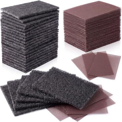 Reallnaive 50 Piece Griddle Cleaning Kit 35 Screens 15 Cleaning Pads Heavy-Duty Abrasive Mesh Pads for Flat Tops, Cast Iron, and Stainless Steel Griddle Clean Accessories Bundle by Reallnaive