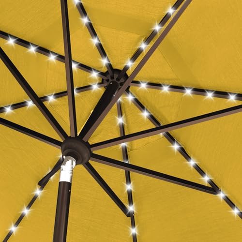 EliteShade USA 10-Year-Non-Fading 10ft Market Patio Umbrella, Commercial Grade Table Sun Umbrella with 80 Solar LED Lights, Crank Open, Windproof & UPF 50+ UV Protection for Garden, Deck, Pool, Backyard, Sunflower Yellow - Image 6