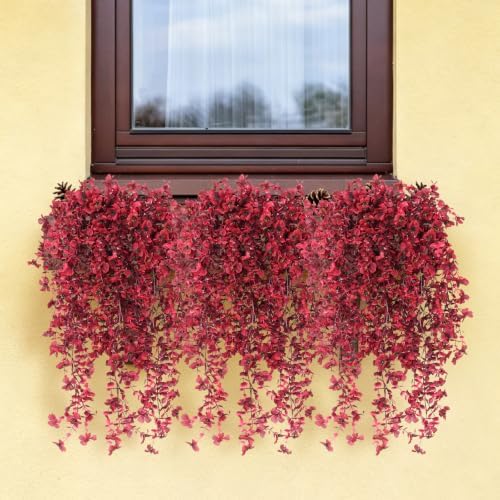 RECUTMS 3Pcs Fake Fall Flowers Artificial Hanging Plants Silk Flowers - Image 6