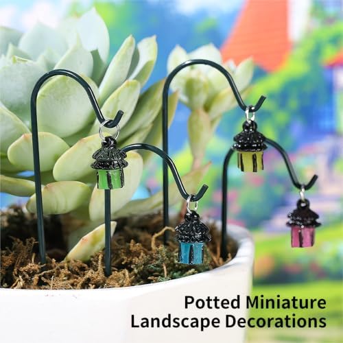 Mini Fairy Garden Light Accessories Outdoor Decor Luminous Lantern Stakes - Image 5