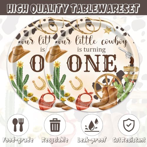 40pcs My First Rodeo Birthday Party Decoration Western Cowboy Rodeo Theme Party Desserts Paper Plates and Napkins for Birthday Baby Shower - Image 4
