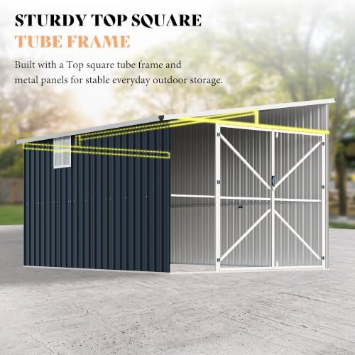 AMERLIFE 10x8 FT Lean-to Storage Shed with Lockable Door, Reinforced Frame - Image 4