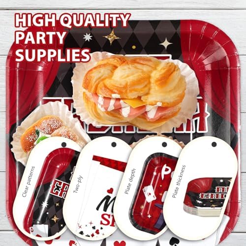 96Pcs Casino Theme Magic Show Party Decorations, Serve 24 - Image 6
