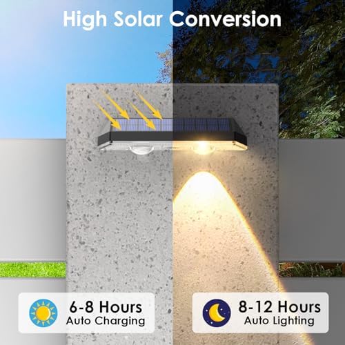 LIANGLOME Solar Fence Lights - 2PK Solar Outdoor Light Warm White/Daylight White/Cold White 3 Modes Deck Lights for Outside, Deck Fences, Stair Railings, Pools and Walls - Image 4
