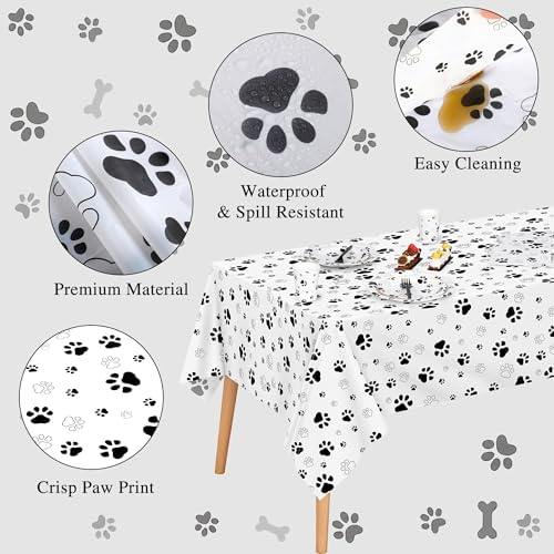 Kochorie 121 Pieces Black Dog Paw Print Party Supplies Tableware Set - Image 4