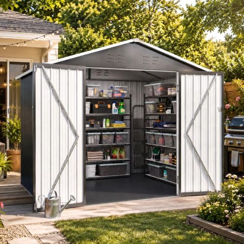Aoxun 8x6 FT Shed Outdoor Storage Shed with Floor Black - Image 4
