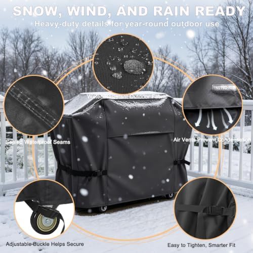 NettyPro Griddle Cover for Blackstone 28 inch Griddle, Waterproof UV Resistant 2 Burner Flat Top Gas Grill Cover 28" Cooking Station Camping, Black - Image 4