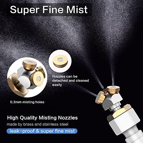 Portable Misting System with Water Pump, Plant Sprayer & Garden Hose Mister 3-in-1, No Faucet Required Misters for Outside Patio Beach Camping Golf Cart Boat, Smart Misting Cooling System - Image 5