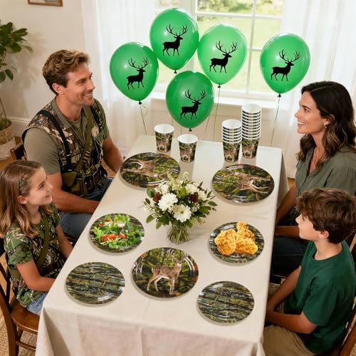 168Pcs Deer Hunting Party Decorations, Serves 24 - Image 6