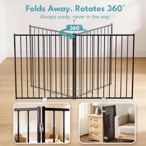 No Pawblems Freestanding Dog Gate with Door for Indoor & Outdoor, 30'' Tall - Image 5