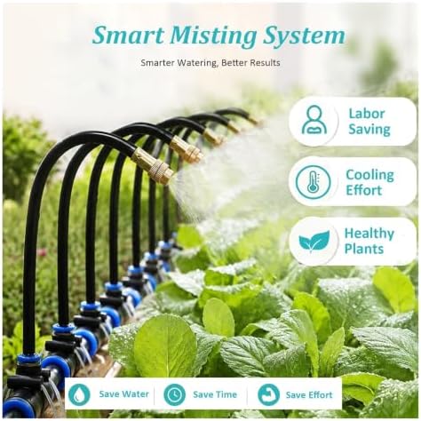 Outdoor Garden Misting Cooling System with Bendable Brass Nozzles - Image 3