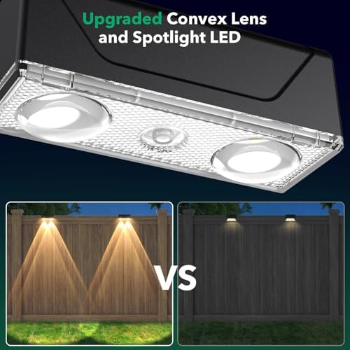 Solar Fence Lights Outdoor, 12 Pack Black Fence Lights Solar Powered - Image 3