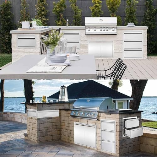 Outdoor Kitchen Drawers Stainless Steel, Flush Mount BBQ Island Built-in Drawer Weatherproof for Outdoor Kitchen Island and Grill Station (30"W x 10"H x23"D) - Image 6