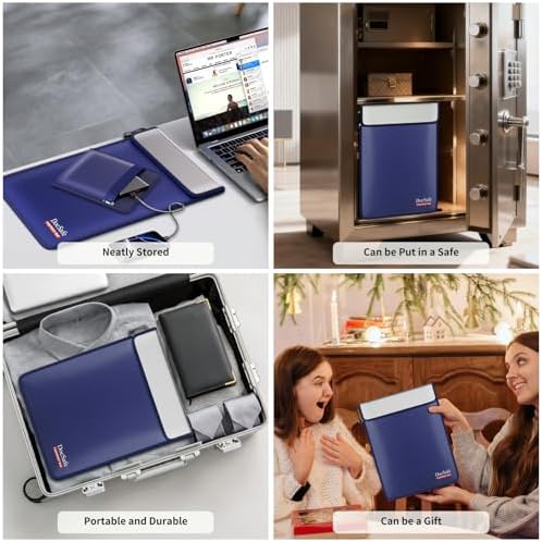DocSafe Fireproof Document Bag (5200℉) with Fireproof Organizer Travel Case,Heat Insulated Fire＆Water Resistant 8 Layers Safe Money Bag Storage for Important Documents,Cash,Power Bank,Valuables,Blue - Image 5