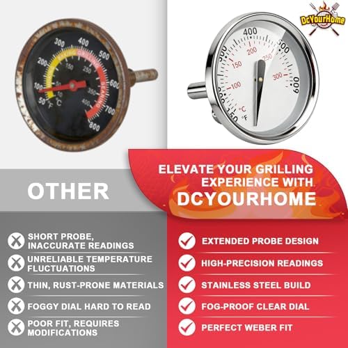 60540 Lid Temp Gauge for Weber 22" Kettle Charcoal Grill, Spirit 200/300 - Image 6