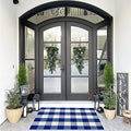 SEEKSEE Buffalo Plaid Outdoor Rug 27.5x43 Blue and White Front Door Mat, Layering Rug for Porch, Summer Doormat, Front Porch Rug for Outdoor Entrance Entryway Patio Porch Decor by SEEKSEE