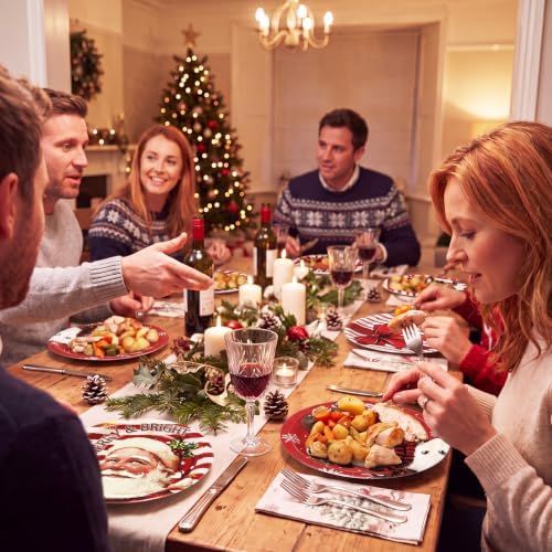 Rtteri 100 Pcs Christmas Paper Plates Disposable 9 Inch Santa Dinner Plate - Image 6