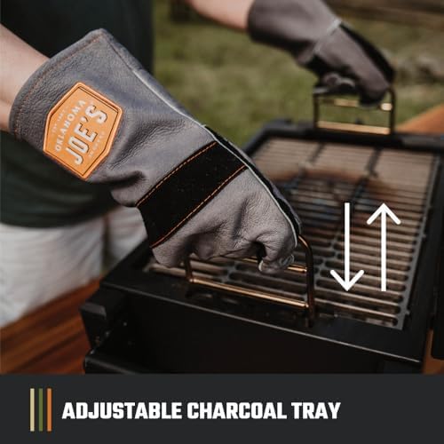 Oklahoma Joe's Rambler Portable Tabletop Charcoal Grill, 218 Sq. In. Cooking Space, Heavy-Duty Steel Construction, Cast Iron Grates, Built-In Temperature Gauge - Image 6
