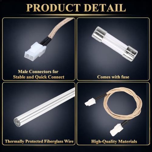 QuliMetal 2PCS D2 Hot Rod Igniter Replacement for Traeger, 80W 20V - Image 5