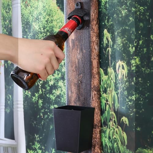 Black Stainless Bottle Cap Catcher Wall Mounted with Drain Holes - Image 3