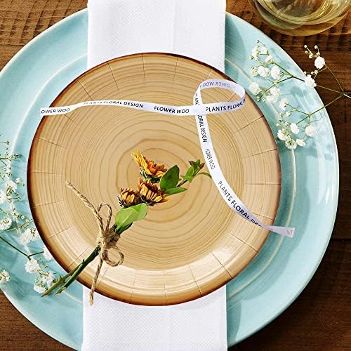 40Pcs Wood Grain Party Supplies Wood Grain Paper Plates 7" Rustic Wood Slice Dessert Plates Camp-Fire Party Supplies Camping Woodland Animal Baby Shower Lumberjack Theme Birthday Part y Decorations - Image 6