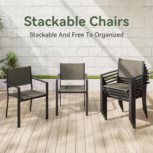 7-Piece Patio Table and Chairs Set for 6, All Weather Patio Dining Sets - Image 5