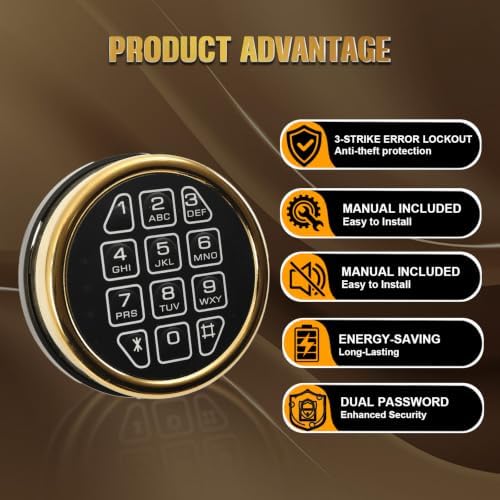 Electronic Safe Lock Kit Replacement with Digital Keypad and Solenoid Lock - Image 2