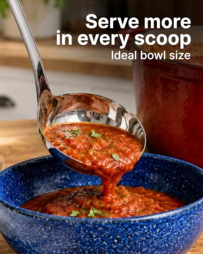 Zulay Kitchen Stainless Steel Soup Ladle - 13” Large Ladle for Soups, Stews & Sauces - Durable, Heat-Resistant, Rust-Proof & Dishwasher Safe Kitchen Utensil with Ergonomic Handle - Image 5