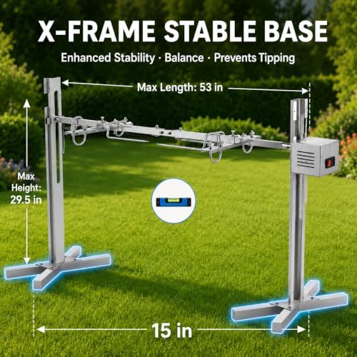 Rotisserie Grill Kit, 360° Rotation System, and 5-Level Height Adjustment - Image 2