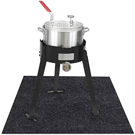 Under the Turkey Fryer Mat,Absorb Oil and Water,Protects BBQ Deck or Patio from Oil,Grease,and Spills, Slip Resistant and Waterproof (Turkey Fryer Mat:36inches x 30inches) by KALASONEER