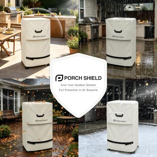 Porch Shield 30 inch Outdoor Smoker Cover 20W x 18D x 33H inch, Beige - Image 5