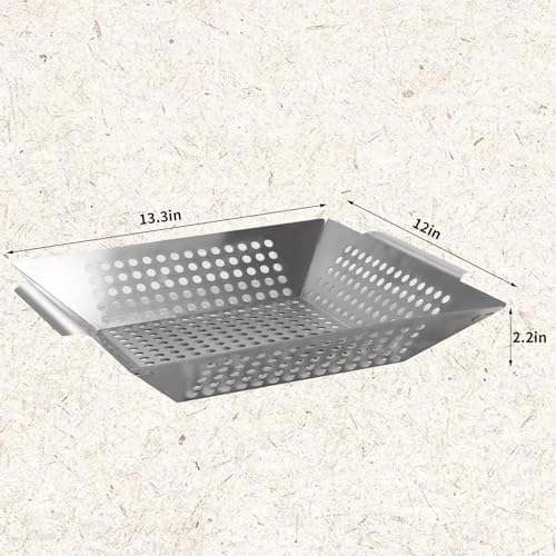 Anveena 1 Pack Heavy Duty Stainless Steel Grill Basket - Image 2