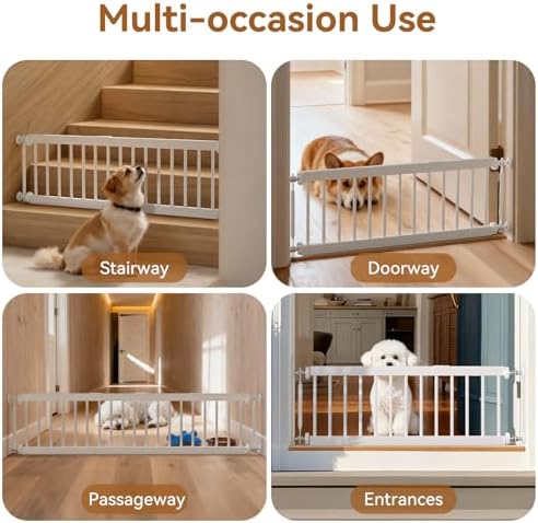 Short Dog Gate,18"-45" Adjustable Extra Wide Metal Short Dog Gate to Step Over, 18" Tall Small Pet Gate with 3 Extension Kits - Image 5