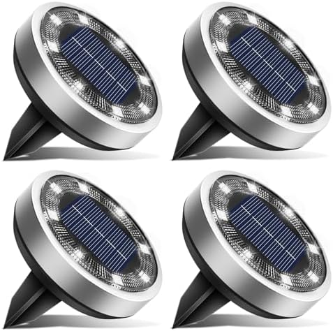 btfarm 4 Pack Solar Lights Outdoor Waterproof, 8 LED Solar Ground Lights by btfarmdecorativelighting