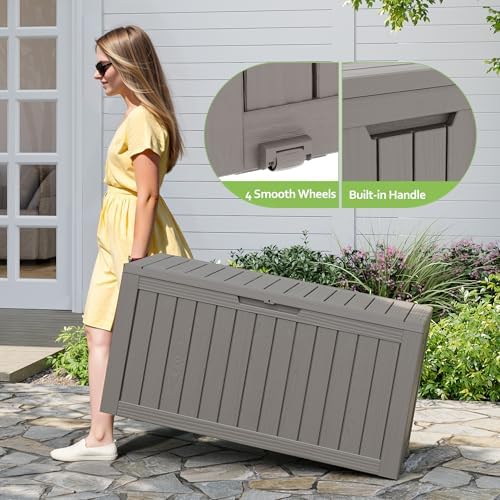 KAMABOKO Outdoor Storage Box, 82 Gallon Deck Box Outdoor Waterproof Patio - Image 3