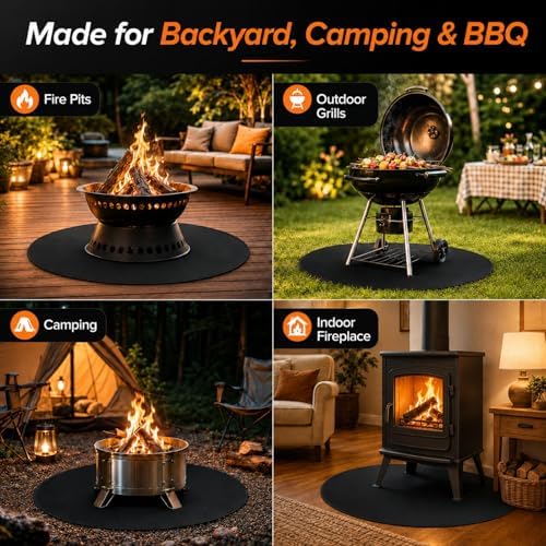 38inch Fire Pit Mat, Round Under Grill Blanket for Outdoor Grill, Fireproof Mat, Oil Proof Waterproof Under Floor BBQ Accessories Protector for Solo Stove Accessories - Image 6