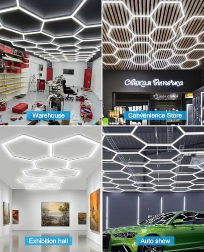 Hexagon Garage Lights: Hexagon led Gym Lights 50000LM DIY LED Shop Light - Image 7
